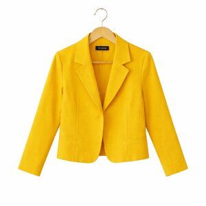 Metrostyle Yellow Cropped Blazer Structured Size 12